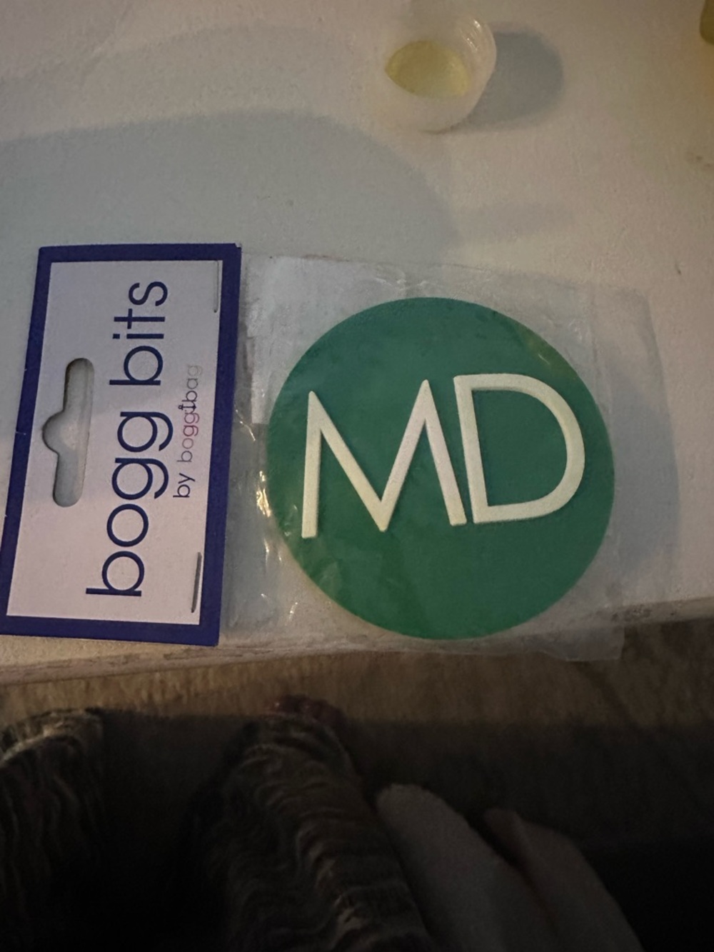 bogg bits MD Circle Silicone Bag Tag in Green Maryland